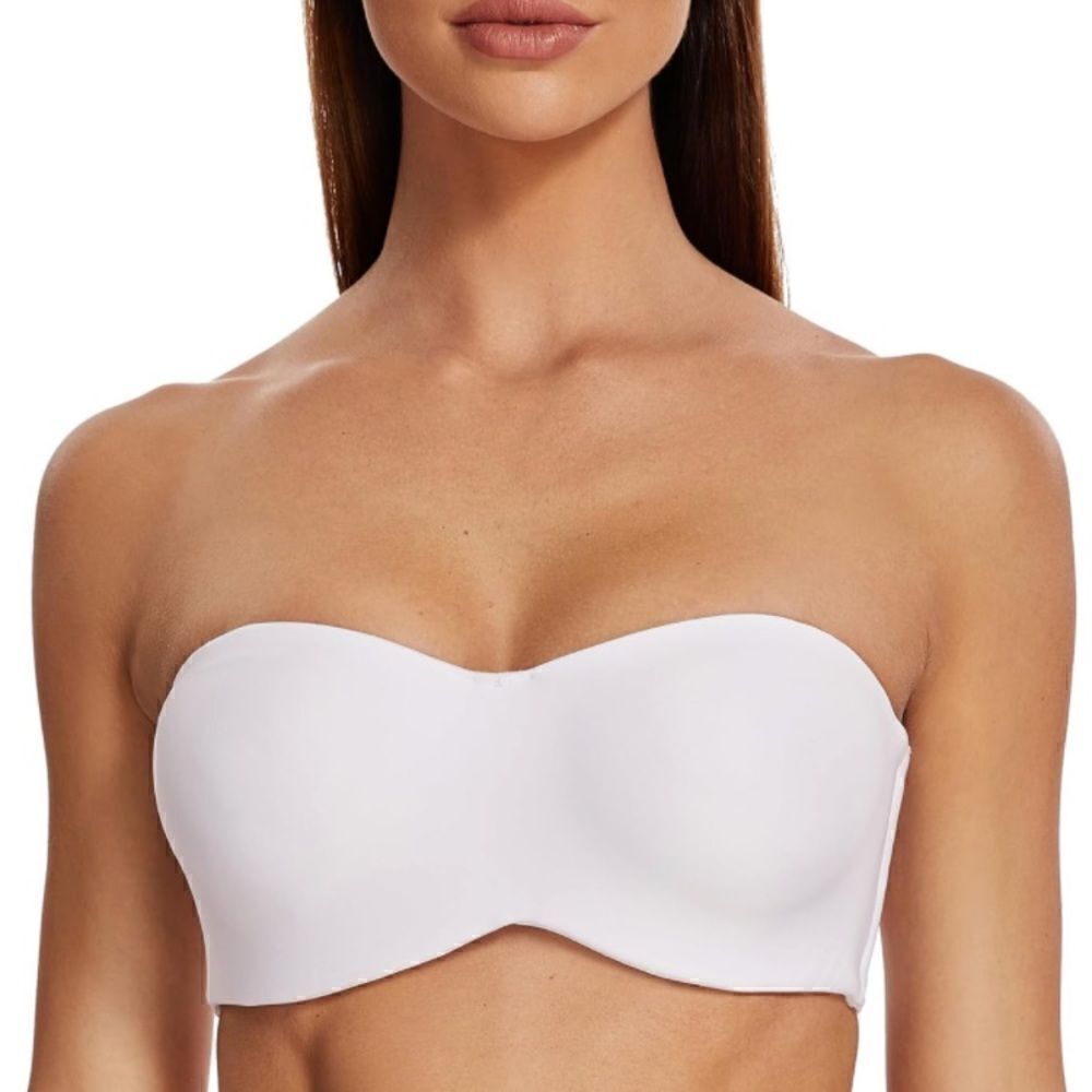 MELENECA Strapless Multi-way Bra for Large Bust Unlined Bandeau w/Underwire